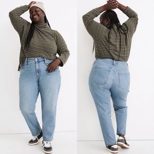 Madewell 35W The Plus Curvy Perfect Vintage Straight Jean in Hoye Wash tall